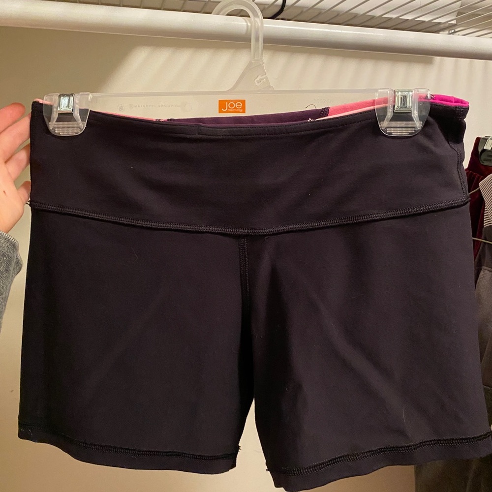 Reversible black bike shorts